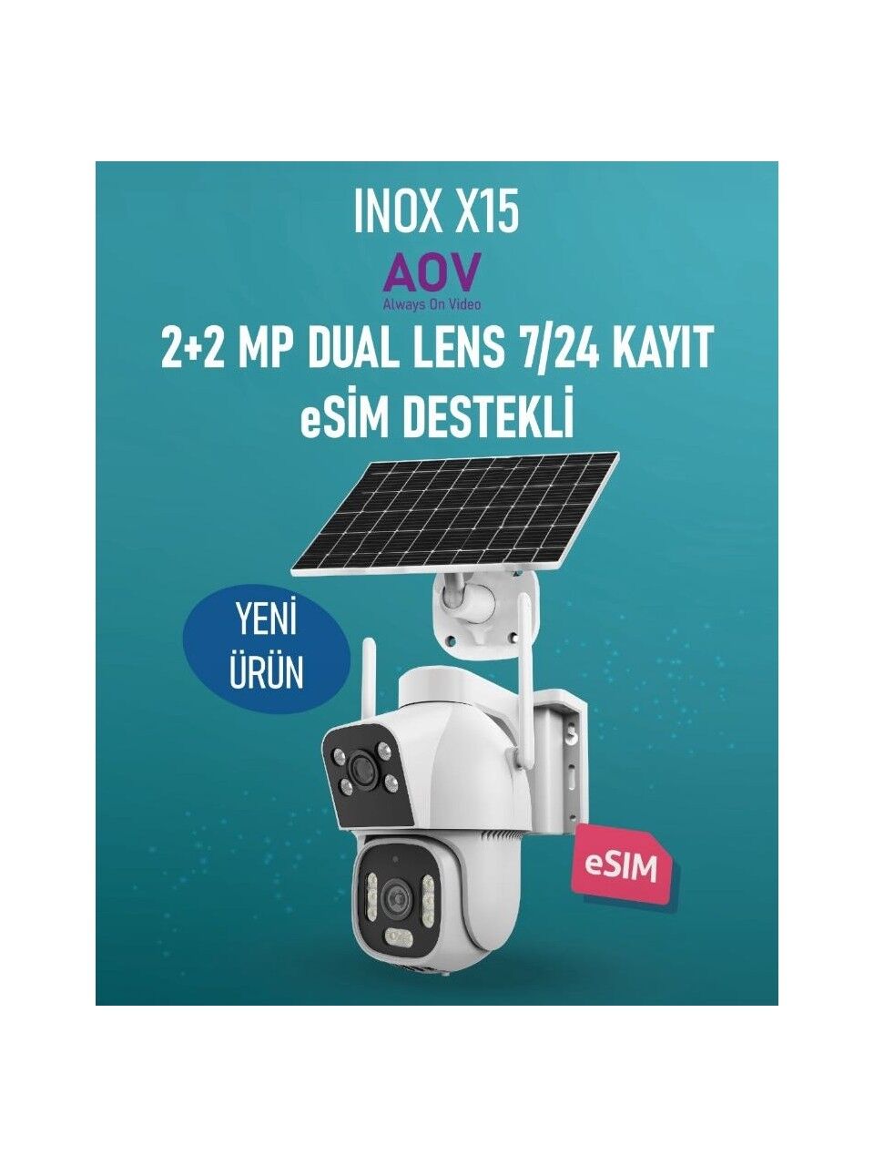 INOX X15 2+2 MP 3.6mm Dual Lens AOV Hieasy 4G PTZ Kamera