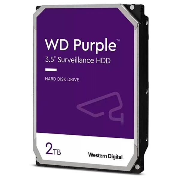 2 TB WD Purple 3.5'' SATA3 5400RPM 64MB 7/24 WD23PURZ Güvenlik 3 Yıl Dist Garanti