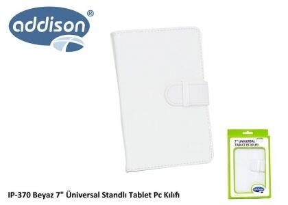 ADDISON IP-370 BEYAZ 7'' ÜNİVERSAL STANDLI TABLET PC KILIFI