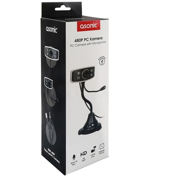 Asonic AS-WC825 300K 480P Görüş Ledli Mikrofon Webcam