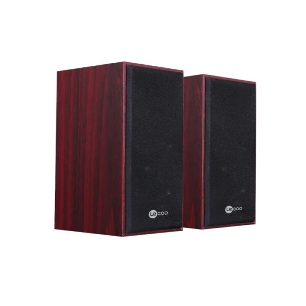 Lecoo DS105 Kablolu USB+3.5mm Jack Girişli 6W Stereo Masaüstü Ahşap Hoparlör