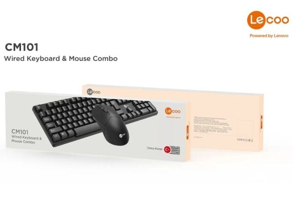 Lenovo Lecoo CM101 Q Türkçe USB Beyaz Klavye + Mouse Seti