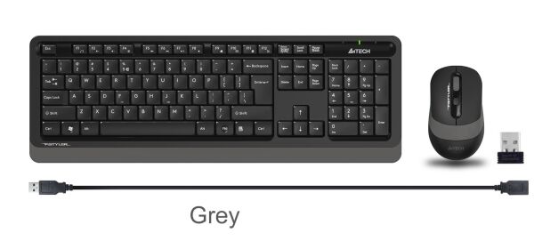 A4 Tech FG1010 2.4G Gri Q Fn-Mm Klv+Optik Mouse Set