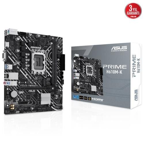 Asus PRIME H610M-K DDR5 Intel 1700P 5600 HDMI VGA M2 USB3.2 mATX