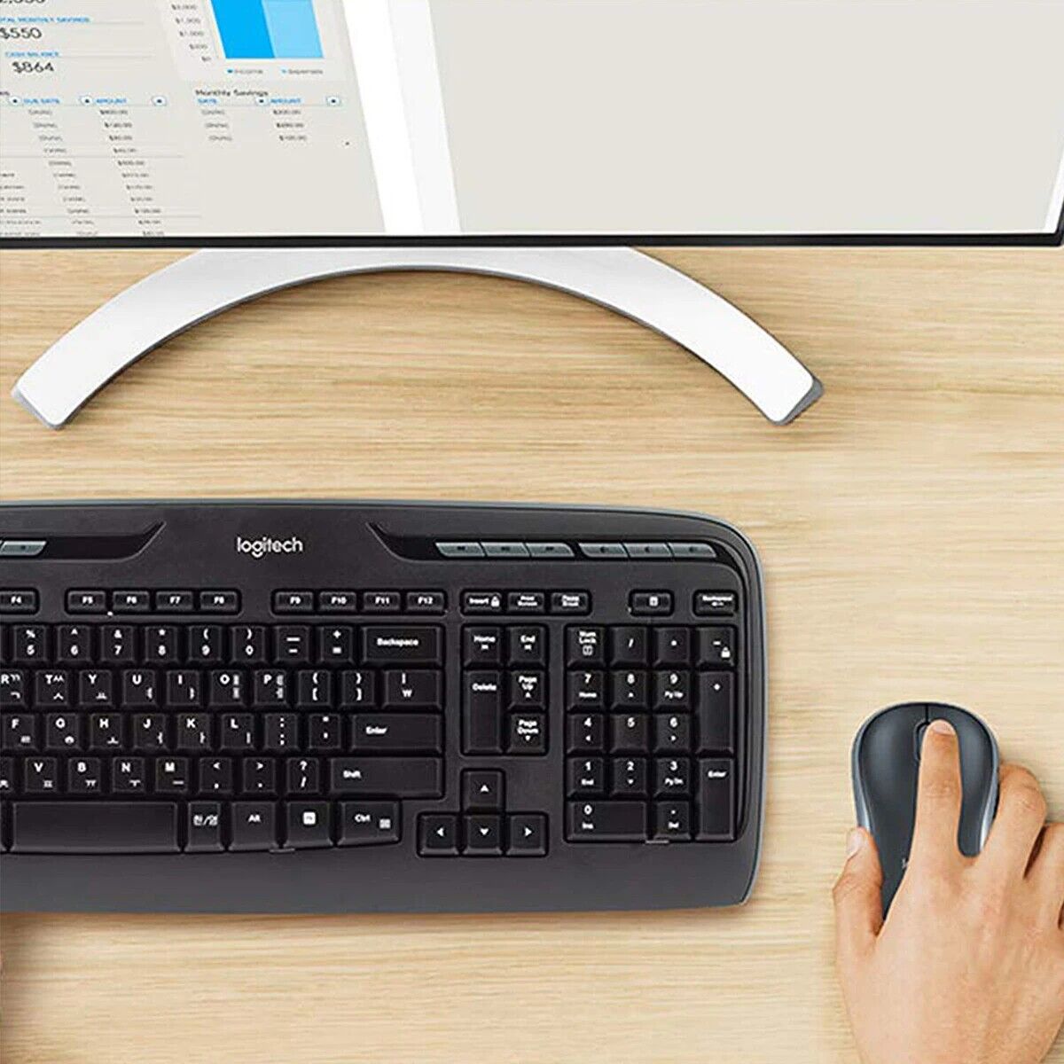 Logitech MK330 M.Medya Siyah Kablosuz Klavye Mouse Set (920-003988)