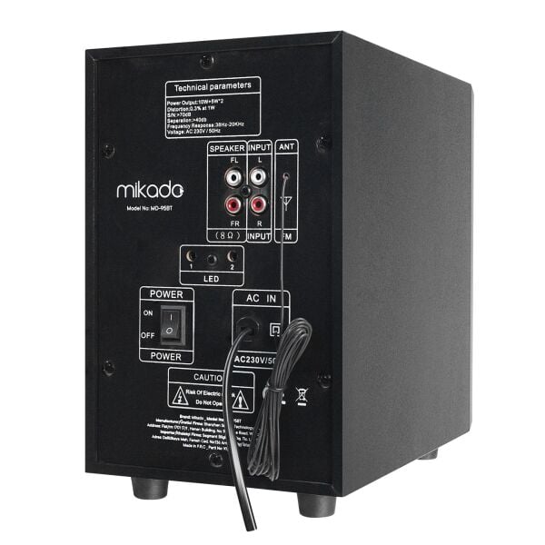 Mikado MD-95BT 2+1 20W Siyah Multimedya FM/BT/SD/USB Speaker Hoparlör
