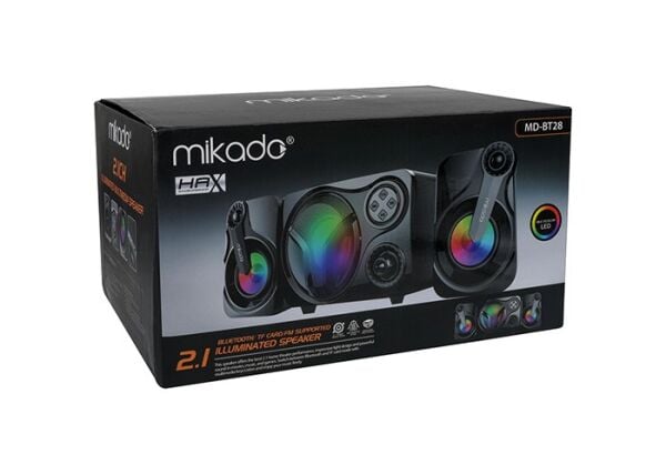 Mikado MD-BT28 5W+3W×2 BT,TF Card,USB, FM Radyo Siyah Led Işıklı Speaker
