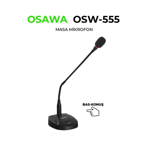 OSAWA OSW-555 Işıklı Bas Konuş Kürsü Mikrofonu