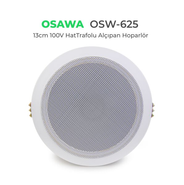 OSAWA OSW-625 13CM 10W 100V Hat Trafolu Alçıpan Tavan Hoparlörü Beyaz