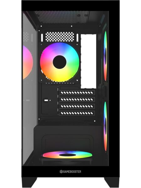 GameBooster GB-M6001B 600w 4x12cm Rainbow Fanlı USB 3.0 Seaview MidT mATX Gaming