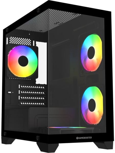 GameBooster GB-M6001B 600w 4x12cm Rainbow Fanlı USB 3.0 Seaview MidT mATX Gaming