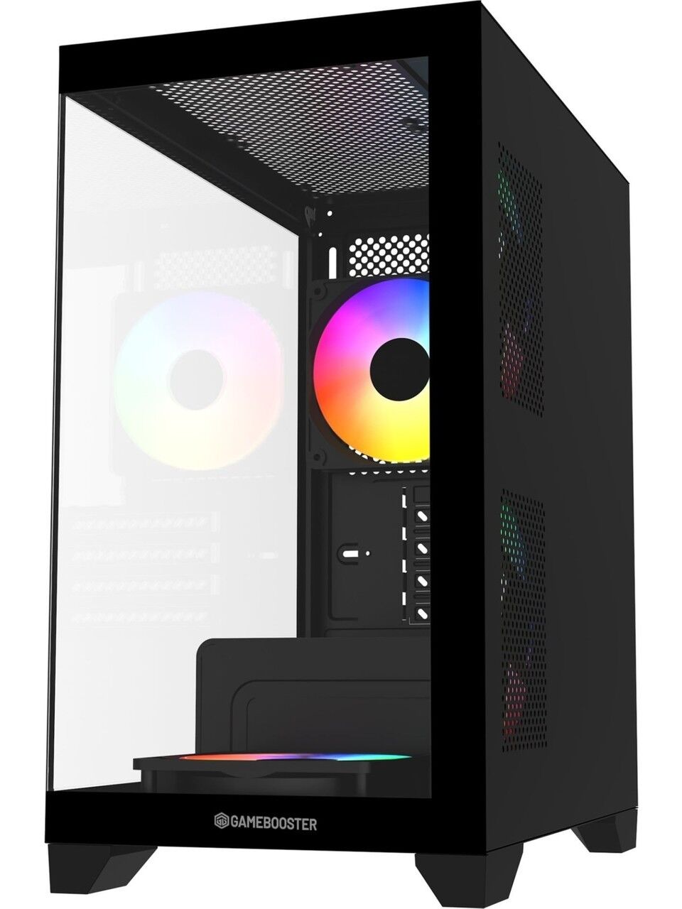 GameBooster GB-M6001B 600w 4x12cm Rainbow Fanlı USB 3.0 Seaview MidT mATX Gaming