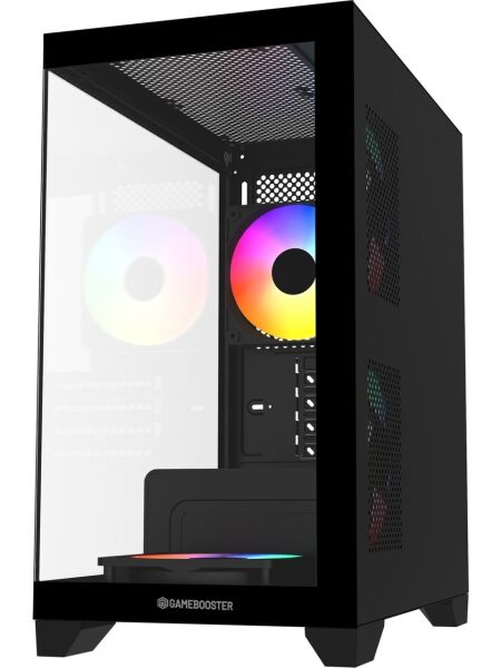 GameBooster GB-M6001B 600w 4x12cm Rainbow Fanlı USB 3.0 Seaview MidT mATX Gaming