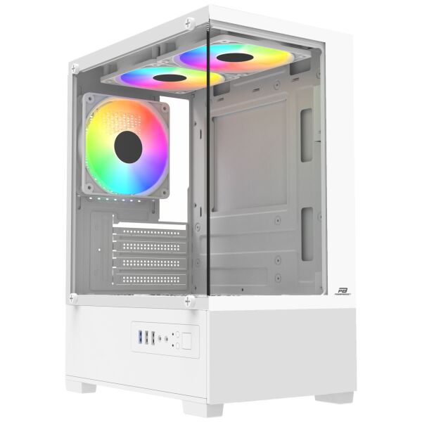 PowerBoost PB-M5001W 500w 3x12cm Rainbow Fanlı USB 3.0 Seaview mATX Gaming Beyaz