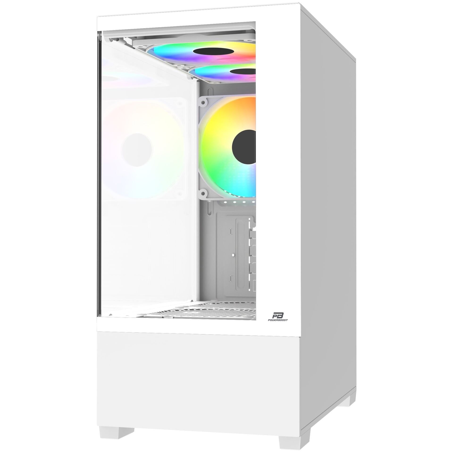 PowerBoost PB-M5001W 500w 3x12cm Rainbow Fanlı USB 3.0 Seaview mATX Gaming Beyaz