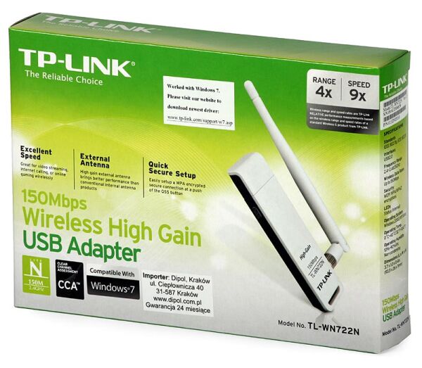 Tp-link TL-WN722N 150Mbps Kablosuz Usb Antenli Adaptör