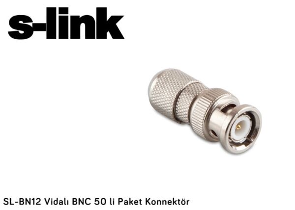 S-link SL-BN12 Vidalı 100 lü Paket BNC Konnektör