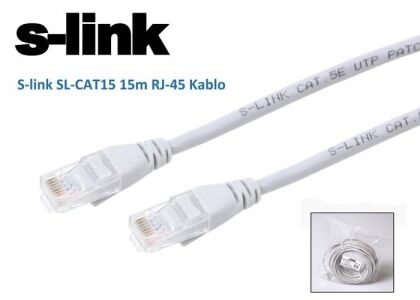 S-link SL-CAT15 RJ-45 15Mt Cat5 Patch Kablo