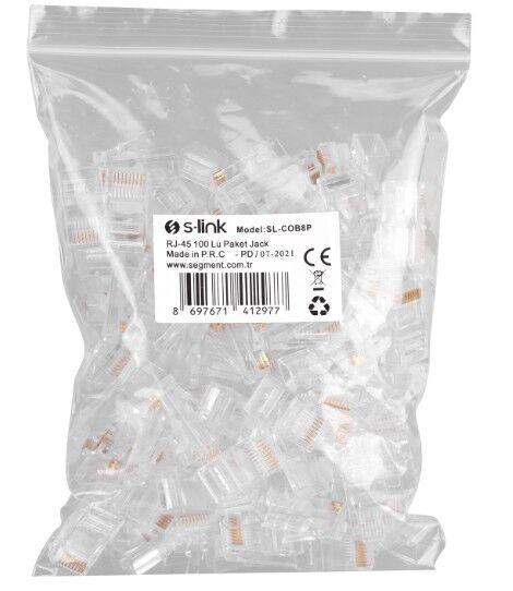 S-link SL-COB8P RJ-45 100 lü Konnektör