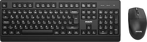 Philips SPT6347B Kablosuz Türkçe Q Klavye & Mouse Set Siyah
