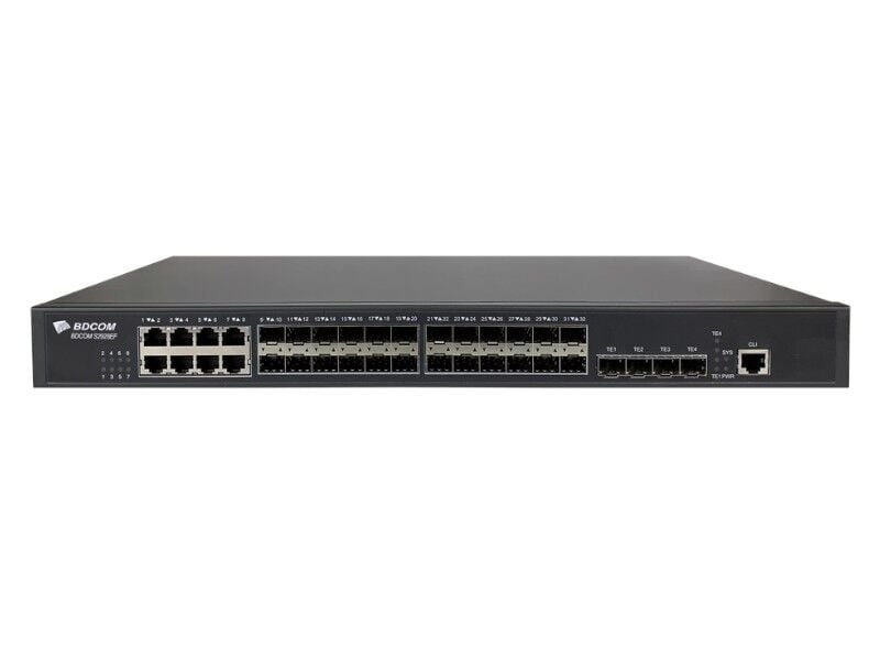 BDCOM S2900-24S8C4X-2AC 32 Port L3 24x1000 SFP 8xCOMBO 4x10G SFP+ Yön. Omurga Sw