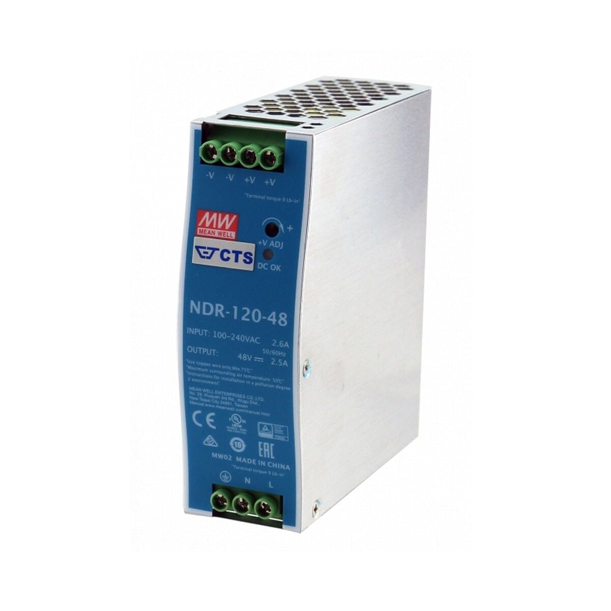 Mean-Well NDR-120-48 120W 48VDC 2.5A Endüstriyel DIN Ray Güç Kaynağı