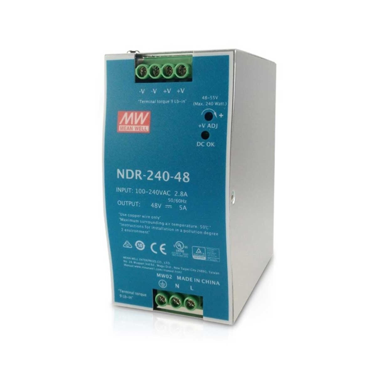 Mean-Well NDR-240-48 240W 48VDC 5A Endüstriyel DIN Ray Güç Kaynağı