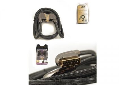S-link SLX-M995 SCART 2M Gold+Metal Kablo