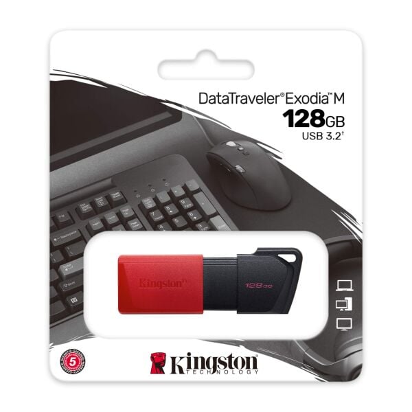 128GB Kingston DTXM/128GB USB 3.2 Gen 1 DataTravelerExodia M (Black + Red)