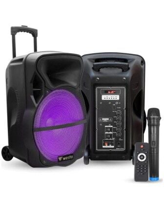 WESTA WAP-1053E 10'' 150W 2 Yollu Şarjlı Aktif Kabin Hoparlör Bluetooth Mikrofonl