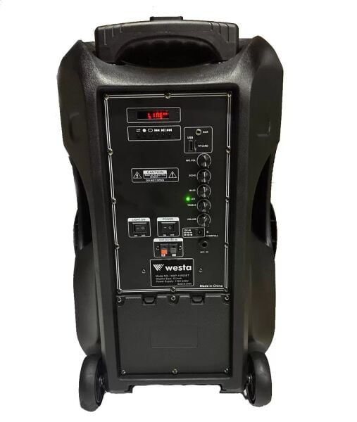 WESTA WAP-15503ET 15'' 300W 2 Yollu Şarjlı Aktif Kabin Hoparlör 2 Mikrofonlu