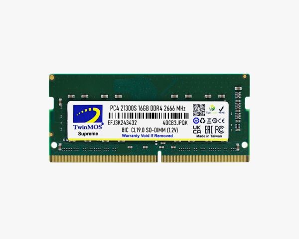16GB TwinMOS 2666MHz (MDD416GB2666N) DDR4 Notebook Ram