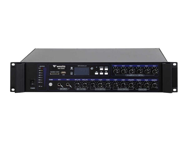 WESTA WM-2500U 500W 6 Bölgeli 100V Trafolu USB Bluetooth Mikser Amfi