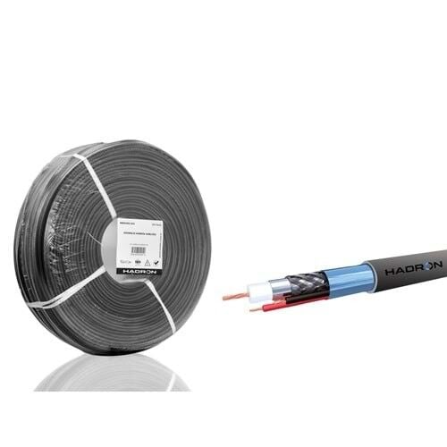 Hadron HDX5582-250 CCTV Kablo Mini Coax ECO CCA PE 2x0.50mm Dış Mekan 250m Siyah