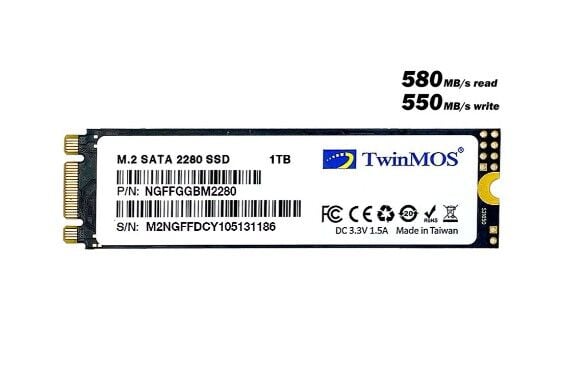 1TB TwinMOS M.2 2280 Sata3 580Mb-550Mb/s (NGFFGGBM2280) SSD Disk