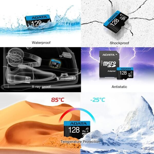 128GB Adata Premier Micro SDHC U1/C10 AUSDX128GUICL10A1-RA1