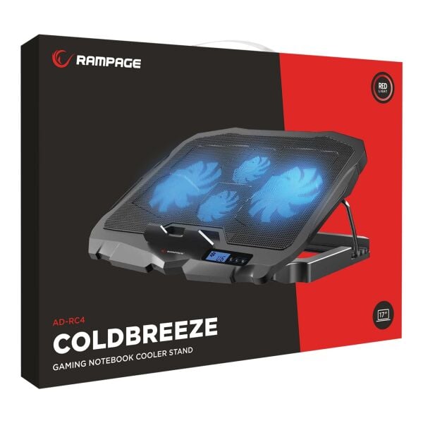 Addison Rampage AD-RC4 Mavi Ledli 2*125mm+2*70mm Işıklı Fan 15-17 Notebook Soğut