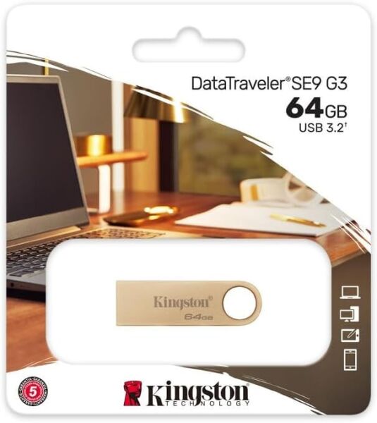 64GB Kingston DTSE9G3/64GB DataTraveler  USB 3.2 Gen1 SE9 G3 Flash Bellek