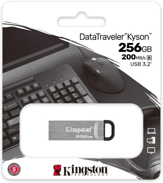 256GB Kingston DTKN/256GB DataTraveler Kyson Metal USB 3.2 Gen1 Flash Bellek
