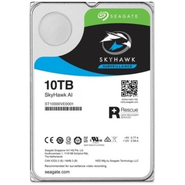 10 TB Seagate SKYHAWK 3,5'' 256MB 7200RPM (ST10000VE001) 7/24 Güvenlik Diski