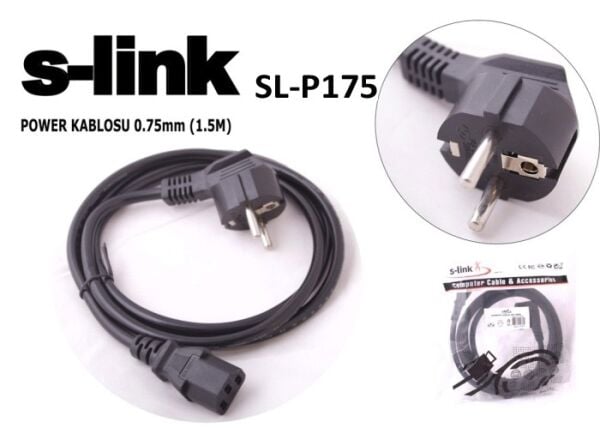 S-link SL-P175 1.5m 0.75mm Lüks Power Kablo