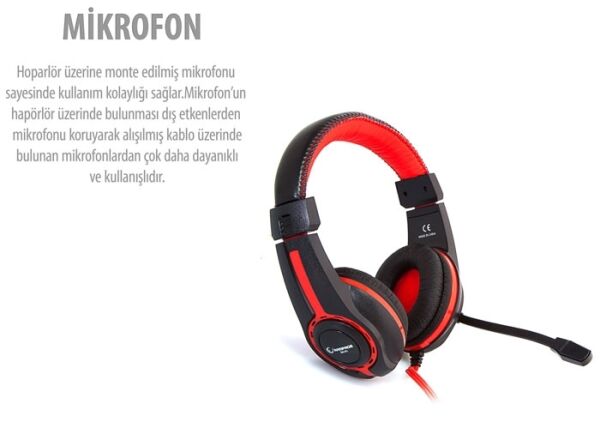 Snopy Rampage SN-R1 Oyuncu Kırmızı/Siyah Mikrofonlu Kulaklık