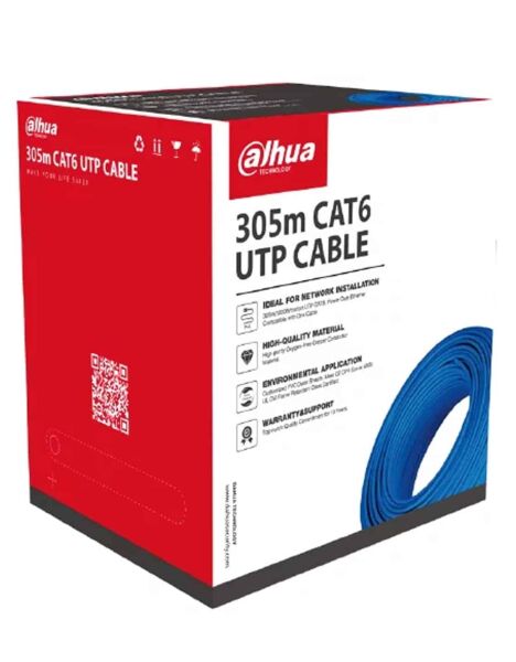Dahua PFM920I-6UN-C UTP CAT6 305M 0.53 OFC+PVC+Flame Retard İç Ortam Kablo Mavi