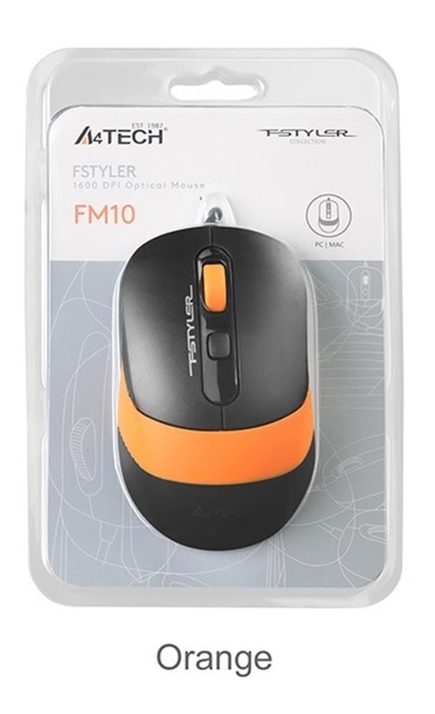 A4 Tech Fm10 Usb Fstyler Turuncu Optik 1600 Dpı