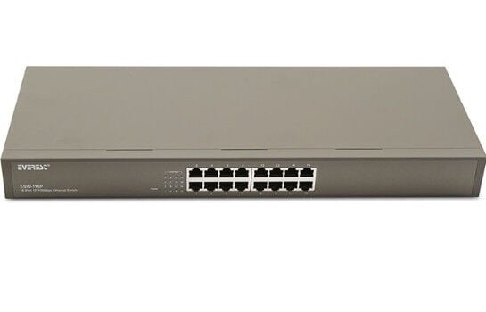 Everest ESW-116P 16Port Switch 10/100Mbps Metal RockMount Kasa