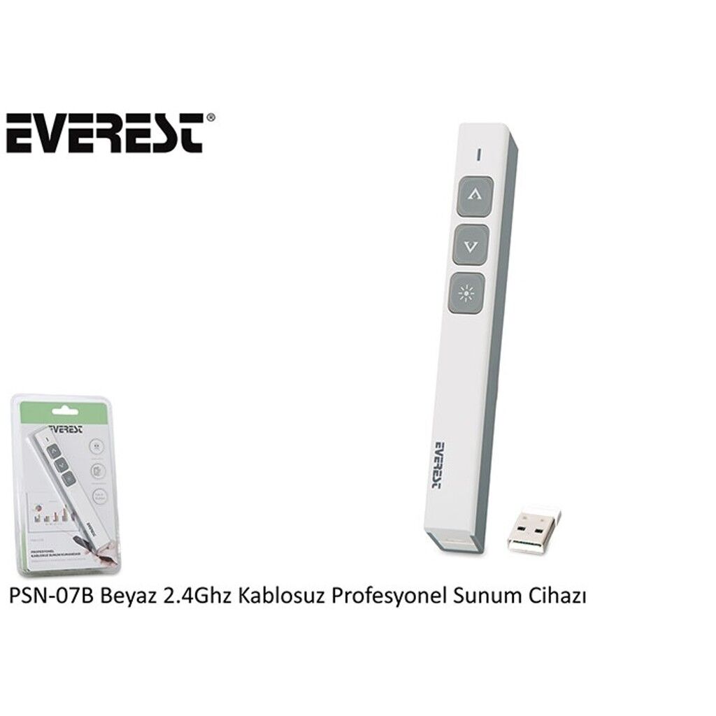 Everest PSN-07B Beyaz 2.4Ghz Kablosuz Sunum Kumandası