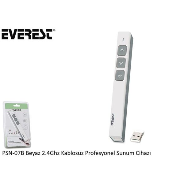 Everest PSN-07B Beyaz 2.4Ghz Kablosuz Sunum Kumandası