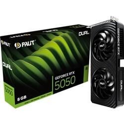 Palit RTX5050 Dual 8GB 128Bit GDDR6 3xDP 1xHDMI 2.1b,  2.1b, 550W Min PSU E.Kart