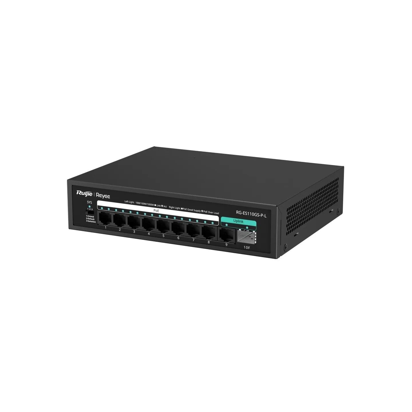 Ruijie Reyee RG-ES110GS-P-L 9 Port Gigabit 8xPoe 120w +1Sfp Yönetilemez Switch