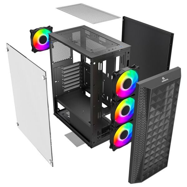 GameBooster GB-G2616B USB3.0 Mesh Panel Siyah Kasa (PSU Yok)
